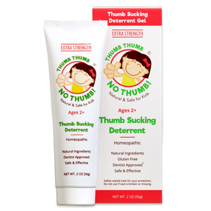 Thumb Thumb NO THUMB! Extra Strength is a natural thumb sucking deterrent gel for children age 2+.  Break thumb sucking habit. Our product provides a natural bitter flavor to help deter thumb sucking. We use natural ingredients including those derived from pure plant oils and fruit. It is free of Alcohol, Chemicals, Gluten, Dairy, Soy, Dyes and harmful Additives. 